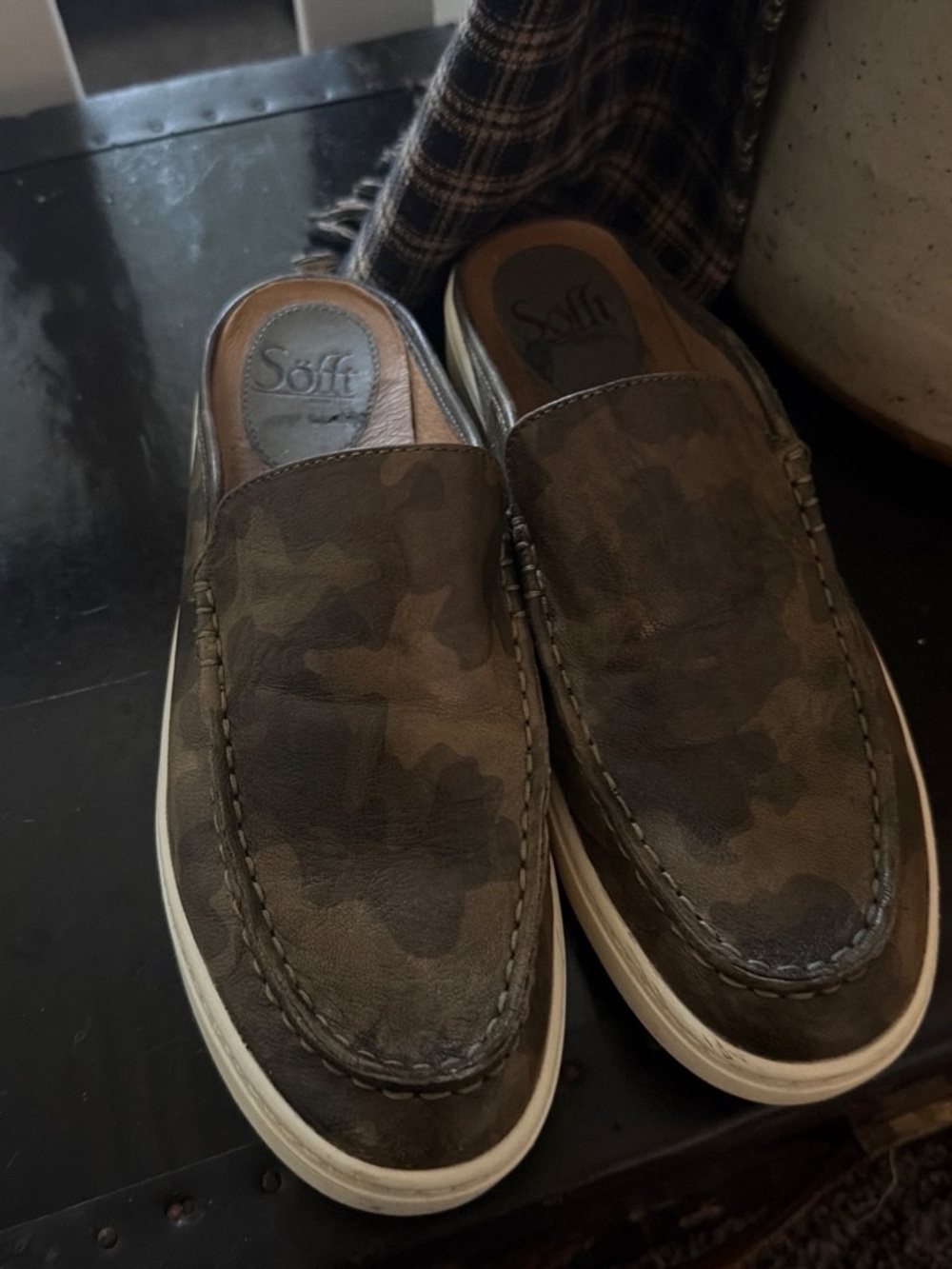 Slip-On Camo Leather Loafers
